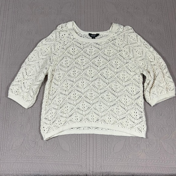 Simply Vera Women's Medium Cotton Crewneck Sweater Vera Wang - Picture 2 of 10